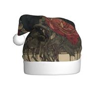 YYHWHJDE Rose Crow Prints Cappello di Natale per adulti per uomini e donne abbigliamento fascia per occasioni festive