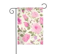 YYHWHJDE Rose rosa modello bandiera giardino cortile decorazione 30,5 x 45,7 cm spessore durevole