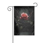YYHWHJDE Rose tra le spine Modello Asta da giardino decorazione cortile esterno double face 30,5 x 45,7 cm