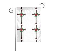 YYHWHJDE Rose Vine Cross Pattern Giardino pennone esterno cortile decorazione moda 30,5 x 45,7 cm