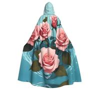 YYHWHJDE Roses Blooming In Water Prints Adult Hooded Cloak è un poncho con cappuccio super grande, confortevole e resistente per Halloween