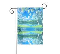 YYHWHJDE Salici sul lungomare Modello Asta da giardino Decorazione per cortile esterno su entrambi i lati 30,5 x 45,7 cm