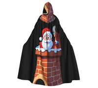 YYHWHJDE Santa Claus In The Chimney Stampe Halloween Adulto Mantello Con Cappuccio Uomini E Donne Abbigliamento Mantello Gioco di Ruolo