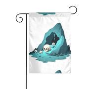 YYHWHJDE Scheletri Nel Buco Nero Stampe Asta da Giardino Esterna Cortile Decorazione Moda 30,5 x 45,7 cm