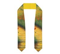 YYHWHJDE Scialle appiattito per laurea con nastro papaveri campo giallo mattone strada modello - Stola in raso per cerimonie di laurea, regalo per figli, figlie, amici e sorelle, Appiattito, Taglia