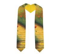 YYHWHJDE Scialle appiattito per laurea con nastro papaveri campo giallo mattone strada modello - Stola in raso per cerimonie di laurea, regalo per figli, figlie, amici e sorelle, Angolo acuto, Taglia