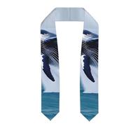 YYHWHJDE Scialle appiattito per laurea con stampe di balene in mare, stola in raso per cerimonie di laurea, regalo per figli, figlie, amici e sorelle, Appiattito, Taglia unica