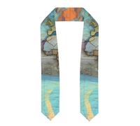 YYHWHJDE Scialle di laurea appiattito con nastro con mappa del mondo, stola in raso per cerimonie di laurea, regalo per figli, figlie, amici e sorelle, Appiattito, Taglia unica