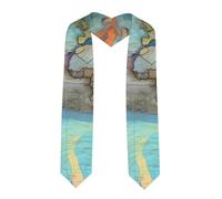YYHWHJDE Scialle di laurea appiattito con nastro con mappa del mondo, stola in raso per cerimonie di laurea, regalo per figli, figlie, amici e sorelle, Angolo acuto, Taglia unica