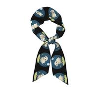 YYHWHJDE Sciarpa da donna alla moda con agnello e luna, in raso, cravatta chic, sciarpa per capelli, braccialetto