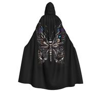 YYHWHJDE Science Butterfly Pattern Halloween adulto mantello con cappuccio senza cerniera, comodo per feste in costume