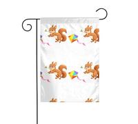 YYHWHJDE Scoiattolo che vola un aquilone Immagine Giardino pennone esterno cortile decorazione su entrambi i lati 30,5 x 45,7 cm