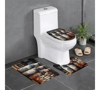 YYHWHJDE - Set di 3 tappetini antiscivolo con 3 bottiglie di birra stampate, a forma di U, aderenti, assorbenti e durevoli, spessi e confortevoli