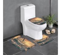 YYHWHJDE Set di 3 tappetini antiscivolo con gabbiano che volano sul mare, tappeti da bagno per il massimo comfort, bagni padronali