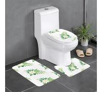 YYHWHJDE Set di 3 tappetini antiscivolo con motivo floreale raro a nove petali, tappeti da bagno per il massimo comfort, bagni padronali