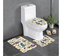 YYHWHJDE Set di 3 tappetini antiscivolo con motivo geroglifico egiziano, tappeti da bagno per il massimo comfort, bagno principale