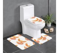YYHWHJDE Set di 3 tappetini antiscivolo con motivo ricco e nobile per il massimo comfort, bagni padronali