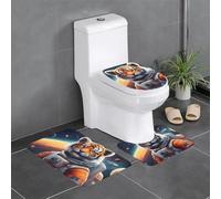 YYHWHJDE Set di 3 tappetini antiscivolo con motivo tigre nello spazio, per il massimo comfort, per il bagno principale