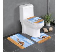 YYHWHJDE Set di 3 tappetini antiscivolo con stampa cammello solitario, tappeti da bagno per il massimo comfort, bagni padronali