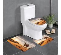 YYHWHJDE Set di 3 tappetini antiscivolo con stampa cammello solitario tappeti da bagno per il massimo comfort, bagni padronali