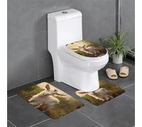 YYHWHJDE Set di 3 tappetini antiscivolo con stampa di capra per il massimo comfort, per il bagno principale
