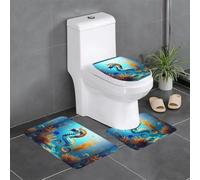 YYHWHJDE Set di 3 tappetini antiscivolo con stampa di cavallucci marini per il massimo comfort, bagno principale