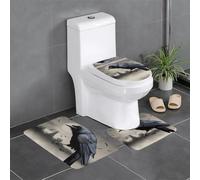 YYHWHJDE Set di 3 tappetini antiscivolo con stampa di corvo notturno, tappeti da bagno per il massimo comfort, bagni padronali