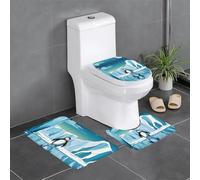 YYHWHJDE Set di 3 tappetini antiscivolo con stampa di pinguino antartide ghiaccio per il massimo comfort, bagno principale