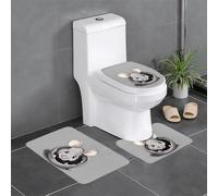 YYHWHJDE Set di 3 tappetini antiscivolo con stampa di topi grigi per il massimo comfort, bagni padronali