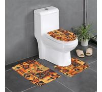 YYHWHJDE Set di 3 tappetini antiscivolo in stile africano con stampe patchwork per il massimo comfort, bagni padronali