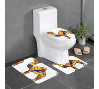 YYHWHJDE Set di 3 tappetini antiscivolo in vetro colorato con stampa cammello tappeti da bagno per il massimo comfort, bagno principale