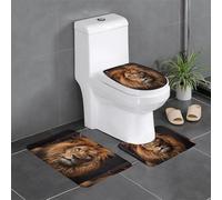 YYHWHJDE Set di 3 tappetini antiscivolo per il bagno con lo sguardo del leone per il massimo comfort, bagni padronali