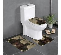 YYHWHJDE Set di 3 tappetini antiscivolo per il bagno con mostro Bullhorn per il massimo comfort, bagni padronali