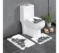 YYHWHJDE Set di 3 tappetini antiscivolo per il bagno con stampa del castello dei guardiani, per il massimo comfort, bagni padronali