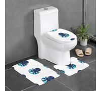 YYHWHJDE Set di 3 tappetini da bagno con immagine di polipo, antiscivolo, ad asciugatura rapida