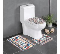 YYHWHJDE Set di 3 tappetini da bagno con immagine folk svedese Dala Horse Folk, tappetini da bagno, antiscivolo, ad asciugatura rapida