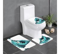 YYHWHJDE Set di 3 tappetini da bagno con motivo scheletri nel buco nero, antiscivolo, 61 x 40 cm, per WC, toeletta e bagno, facili da pulire