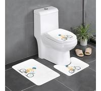YYHWHJDE Set di 3 tappetini da bagno con scritta "Little boy Learning to Bike", antiscivolo, ad asciugatura rapida