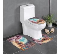 YYHWHJDE Set di 3 tappetini da bagno con stampa granchio sotto le rocce, antiscivolo, 61 x 40,6 cm, per WC, toeletta e servizi igienici, facili da pulire