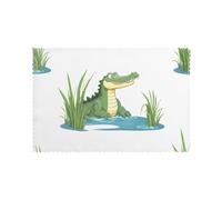 YYHWHJDE Set di 6 tovagliette lavabili resistenti al calore, motivo coccodrillo in agguato tra le canne, per decorare il tavolo da pranzo, spesse, robuste e personalizzate