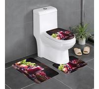 YYHWHJDE Set di tappeti da bagno con stampa di succo d'uva in agrodolce, set da 3 pezzi (61 x 40,6 cm) per WC, toeletta e servizi igienici, facile da pulire