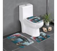 YYHWHJDE Set di tre tappetini da bagno con stampa di architettura sottomarina, tappetini da bagno, antiscivolo ad asciugatura rapida
