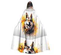 YYHWHJDE Shiba Inu - Mantello con cappuccio per Halloween, con motivo floreale, senza cerniera, comodo per feste in costume