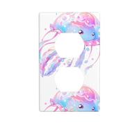 YYHWHJDE Simpatica immagine medusa doppia presa pannello da parete decorativo è durevole e adatto per presa di luce accessori interruttore 11,4 x 7 cm