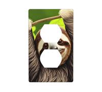 YYHWHJDE Simpatico bradipo stampato doppio pannello da parete per presa elettrica, piastra decorativa resistente al calore, 11,4 x 7 cm