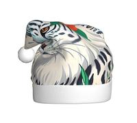 YYHWHJDE Simpatico cappello di Natale con stampa tigre bianca per adulti per uomini e donne abbigliamento fascia per occasioni festive