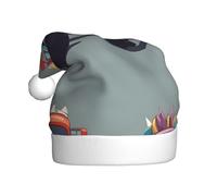 YYHWHJDE Simpatico Monster Trucks Stampa Cappello di Natale Durevole per Adulto per Halloween, Natale, Capodanno