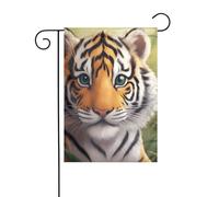 YYHWHJDE Simpatico motivo tigre asta da giardino decorazione cortile esterno su entrambi i lati 30,5 x 45,7 cm