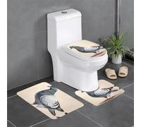 YYHWHJDE Simpatico piccione immagine antiscivolo tappetino tre pezzi set bagno tappeto antiscivolo durevole