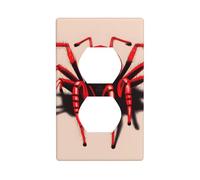 YYHWHJDE Simpatico piccolo ragno rosso immagine doppia presa pannello a parete piastra di copertura per presa elettrica è resistente agli urti e durevole 11,4 x 7 cm